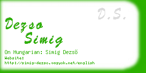 dezso simig business card